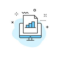 Poster - data analysis web icons in line style. graphs, analysis, big data, growth, chart, research. vector i