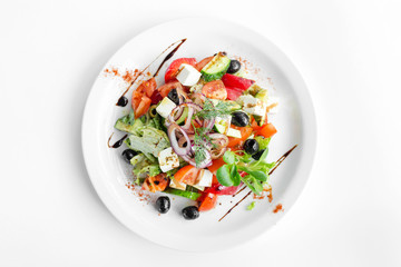 vegetarian salad on white background