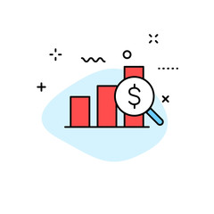 Poster - data analysis web icons in line style. graphs, analysis, big data, growth, chart, research. vector i