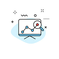 Poster - data analysis web icons in line style. graphs, analysis, big data, growth, chart, research. vector i