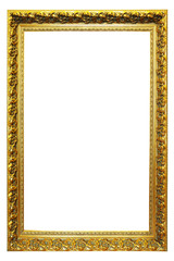 Poster - beautiful golden picture frame isolated on white background