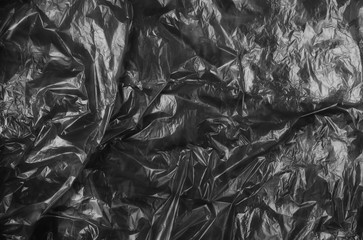 Wall Mural - Black plastic bag texture and background