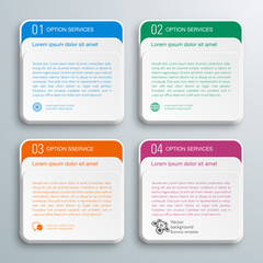 Wall Mural - Text Frame Graphics, 4-Step Process, Design Elements