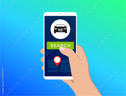 Car Sharing And Carpooling Service Flat Illustration Concept