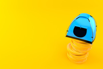 Sticker - Tent with stack of coins