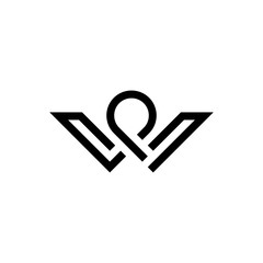 Poster - initial letter W and P logo design template