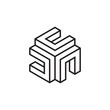 3D concept three letter C logo with cube shape logo design concept