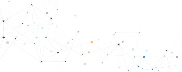 Global network connection. Abstract geometric background with connecting dots and lines. Digital technology and communication concept.