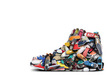 Big Sneaker Made Up Of Different Sneakers 