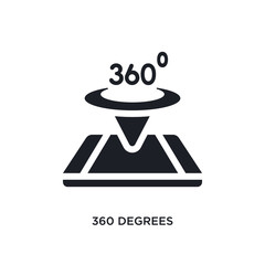 Poster - black 360 degrees isolated vector icon. simple element illustration from augmented reality concept v