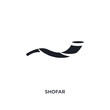 black shofar isolated vector icon. simple element illustration from religion concept vector icons. shofar editable logo symbol design on white background. can be use for web and mobile