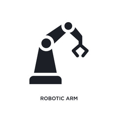 Poster - black robotic arm isolated vector icon. simple element illustration from industry concept vector ico