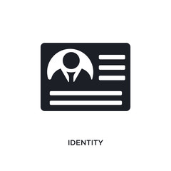 Poster - black identity isolated vector icon. simple element illustration from startup concept vector icons. identity editable logo symbol design on white background. can be use for web and mobile
