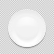 empty white plate isolated on white background. Vector illustration.
