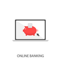 Poster - Online banking vector icon