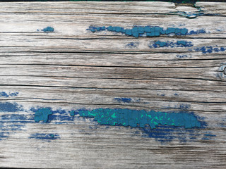 The texture of an old blue wooden wall. Vintage background