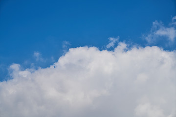 White clouds and blue sky