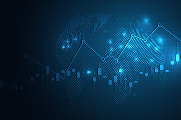 Wall Mural - Business candle stick graph chart of stock market investment trading, Bullish point, Bearish point for business and financial concepts, reports and investment. Vector illustration
