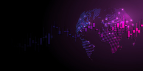 Wall Mural - Business candle stick graph chart of stock market investment trading, Bullish point, Bearish point for business and financial concepts, reports and investment. Vector illustration