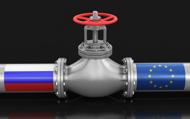 Poster - Pipeline with flags. Image with clipping path