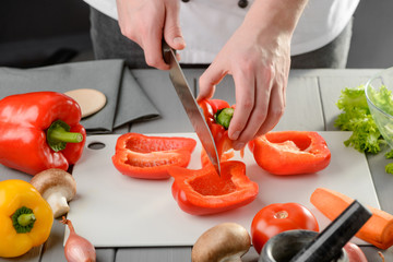 Wall Mural - Bell pepper cutting tips