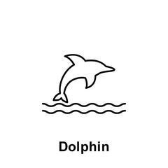 Poster - Dolphin icon. Element of summer holiday icon. Thin line icon for website design and development, app development. Premium icon