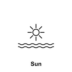 Poster - Sun icon. Element of summer holiday icon. Thin line icon for website design and development, app development. Premium icon