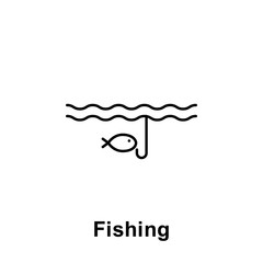 Poster - Fishing icon. Element of summer holiday icon. Thin line icon for website design and development, app development. Premium icon