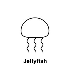 Poster - Jellyfish icon. Element of summer holiday icon. Thin line icon for website design and development, app development. Premium icon