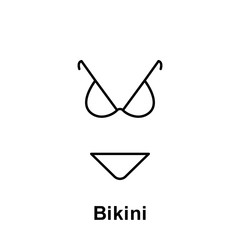 Poster - Bikini icon. Element of summer holiday icon. Thin line icon for website design and development, app development. Premium icon