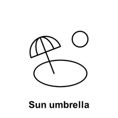 Poster - Sun umbrella icon. Element of summer holiday icon. Thin line icon for website design and development, app development. Premium icon