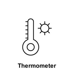 Poster - Thermometer icon. Element of summer holiday icon. Thin line icon for website design and development, app development. Premium icon