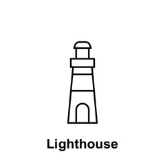 Poster - Lighthouse icon. Element of summer holiday icon. Thin line icon for website design and development, app development. Premium icon