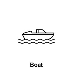 Poster - Boat icon. Element of summer holiday icon. Thin line icon for website design and development, app development. Premium icon