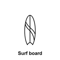 Poster - Surf board icon. Element of summer holiday icon. Thin line icon for website design and development, app development. Premium icon
