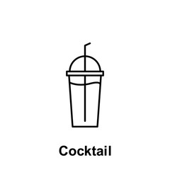 Poster - Cocktail icon. Element of summer holiday icon. Thin line icon for website design and development, app development. Premium icon