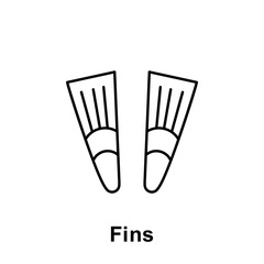 Poster - Fins icon. Element of summer holiday icon. Thin line icon for website design and development, app development. Premium icon