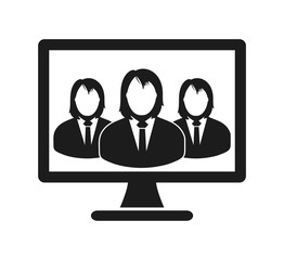 Fototapete - Female Online Business group icon. Flat style vector EPS.