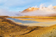 canvas print picture A view of Hverir in Iceland, a place with boiling mud and metan canals, Iceland