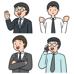 Sticker - vector set of businessman