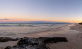 Fototapeta Zachód słońca - Sunrise over the beach of the Mayan Riviera in Tulum, Quintana Roo, Mexico