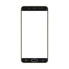 Poster - Black Smartphone  with blank screen. White screen smartphone icon. Black smartphone front view.