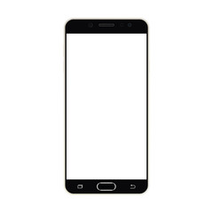 Fototapete - Black smartphone with white screen. Realistic smartphone icon. Smartphone, blank screen, front view.