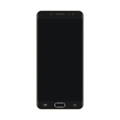 Fototapete - Black smartphone with black screen vector eps10. Realistic smartphone with black screen icon.