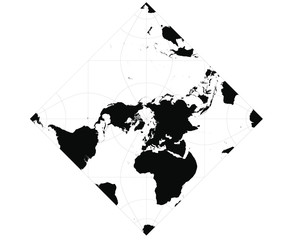 Peirce quincuncial map projection of world