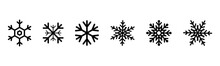 Set Of Black Snowflakes Icons. Black Snowflake. Snowflakes Template. Snowflake Winter. Snowflakes Icons. Snowflake Vector Icon