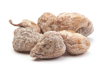 Poster - Tasty Organic Dried Figs berries, close-up, isolated on white background