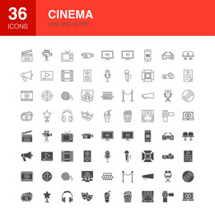 Poster - Cinema Line Web Glyph Icons