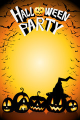 Sticker - Halloween party poster template - with copy space