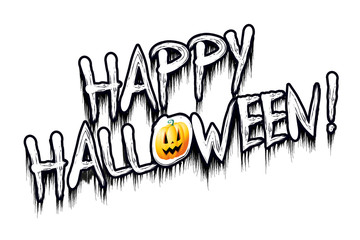 Sticker - Happy Halloween - typographical concept